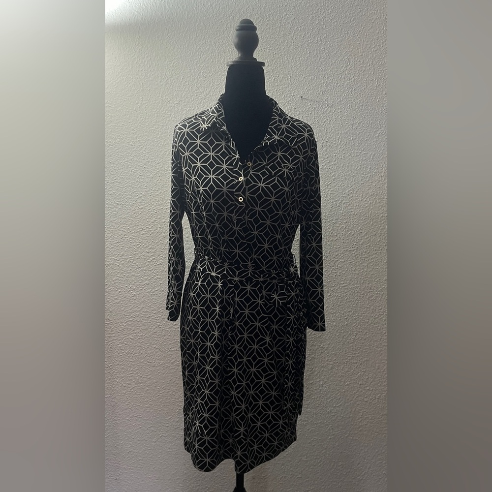 Donna Morgan Black and White Patterned Dress